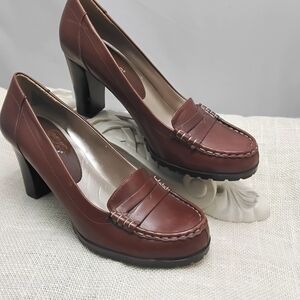 a.n.a -Rich Tan Leather Loafers for Women